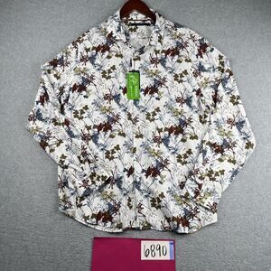Perry Ellis Colorful Foliage Print Shirt XL Button Up Long Sleeve Mens New NWT